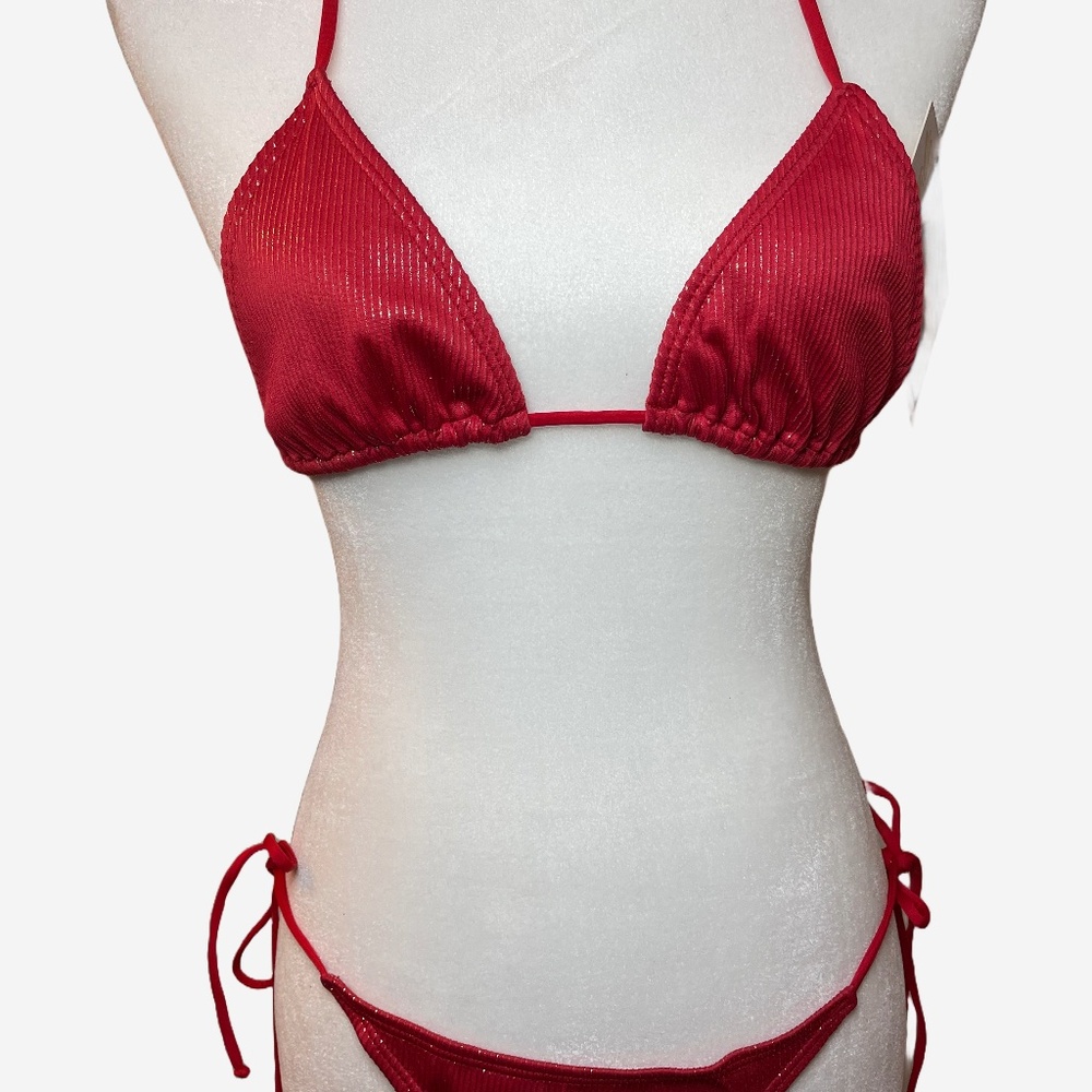 Shimmery Red Bikini Set